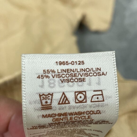 Scotch & Soda XL Beige Linen-Blend Button-Up Short Sleeve Shirt a1151 - Picture 6 of 8